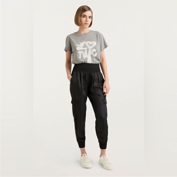 Cinq à Sept NWT Giles Cargo Pocket Satin Jogger
Pants In Black Size XS MSRP $265 - Picture 2 of 7